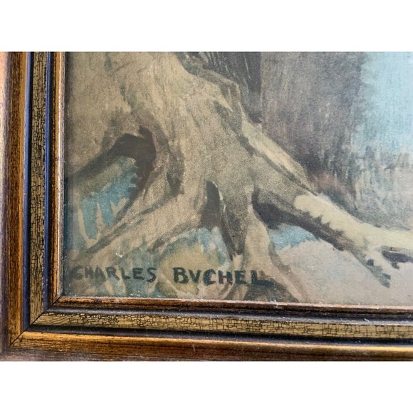 RARE Antique Peter Pan by Charles Buchel Fine Art Colored Lithograph framed - Picture 5 of 11